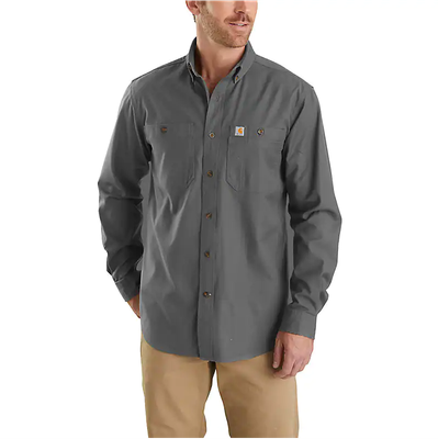 CARHARTT MENS RUGGED FLEX RELAXED FIT MIDWEIGHT CANVAS LONG-SLEEVE SHIRT-103554