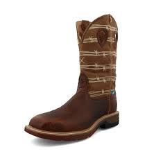 TWISTED X 12" WESTERN WORK BOOT -MXBAW05, Color: BROWN, Size: 8.5D