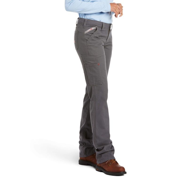 ARIAT WOMEN'S  MID RISE STRETCH STRAIGHT LEG FR PANT DURA LIGHT-10030254, Color: GREY, Size: 28R