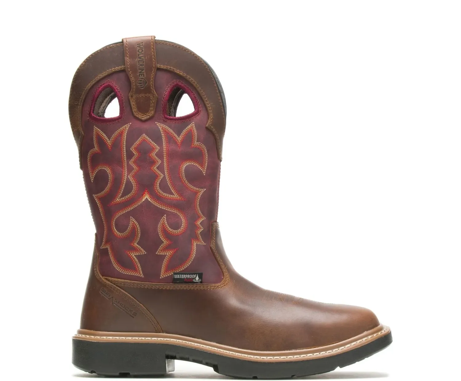 WOLVERINE MEN'S RANCHER DURASHOCKS STEEL TOE WELLINGTON BOOT-211132, Color: RED, Size: 9M
