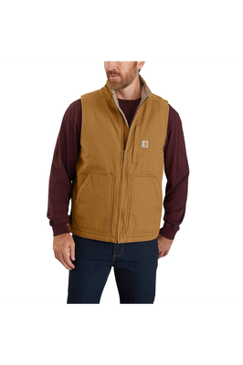 CARHARTT MEN'S RELAXED FIT DUCK SHERPA-LINED MOCK NECK VEST FR-104981