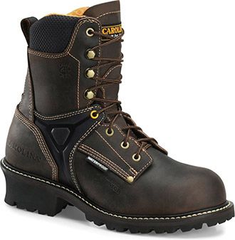 CAROLINA MEN'S 8-INCH COMPOSITE TOE LOGGER WORK BOOT, Color: DARK BROWN, Size: 11.5D