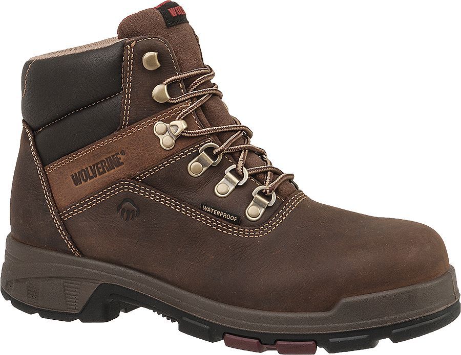 WOLVERINE MEN'S CABOR EPX WATERPROOF COMPOSITE TOE 6" BOOT-W10314, Color: BROWN, Size: 9M