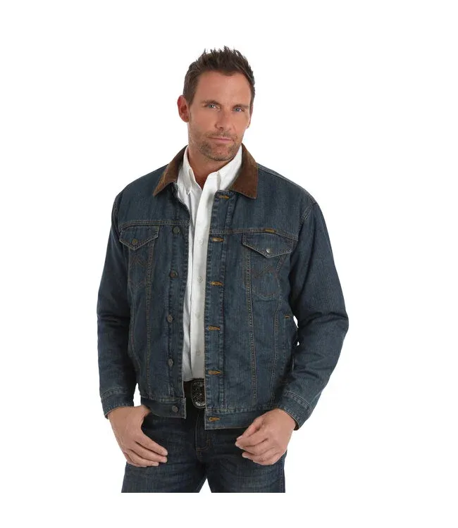 WRANGLER MEN'S BLANKET LINED JEAN JACKET-74265CD, Color: DENIM, Size: SM