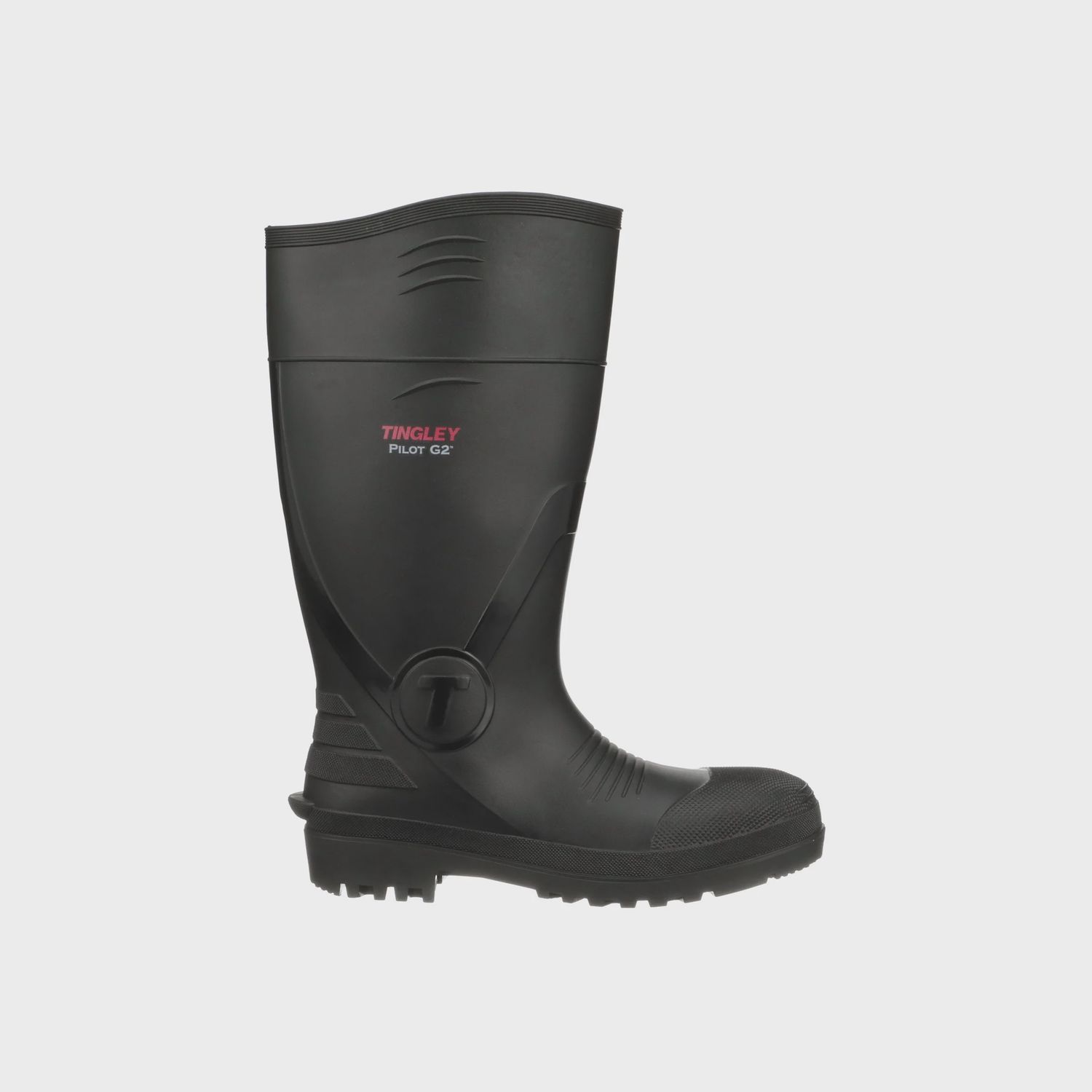 TINGLEY PLAIN TOE KNEE RUBBER BOOT, Color: BLACK, Size: 9