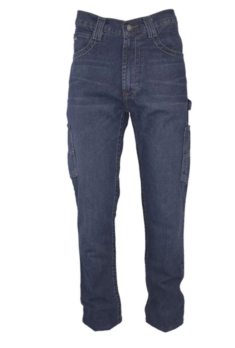 LAPCO MEN'S FR UTILITY JEANS | 28 - 44 WAIST | 10OZ. 100% COTTON-P-INDM10U, Color: DENIM, Size: 36 X 34