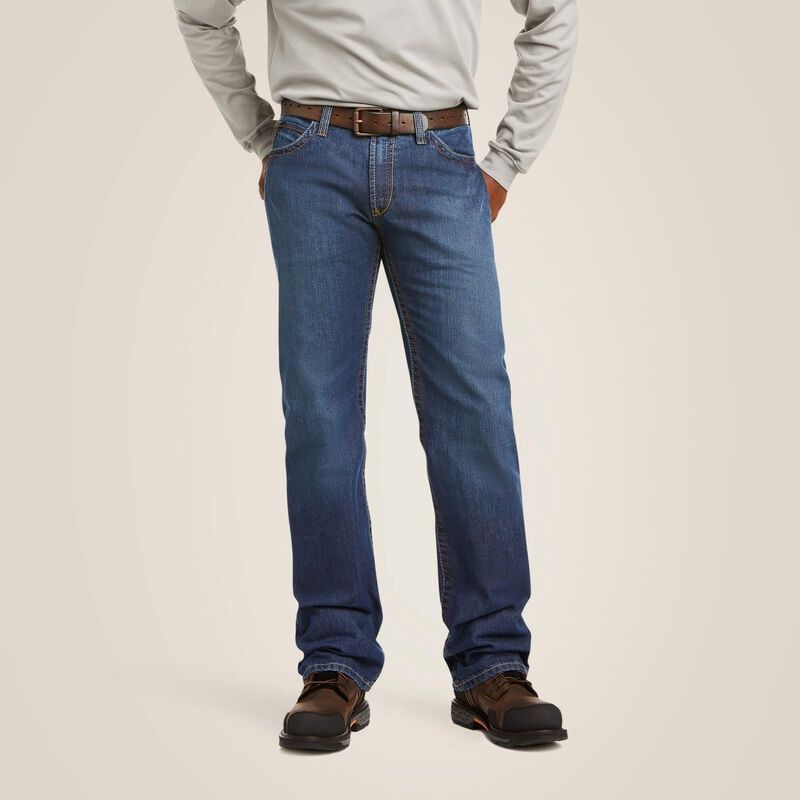ARIAT MENS FR RELAXED FIT BASIC BOOT CUT JEAN-10012552, Color: DENIM, Size: 34 X 36
