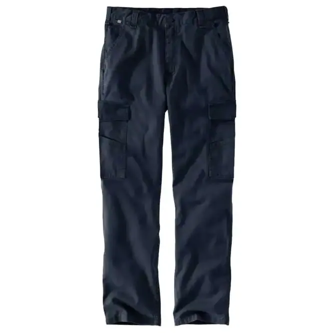 CARHARTT FR RUGGED FLEX RELAXED FIT CANVAS CARGO PANT-104205, Color: NAVY, Size: 40 X 32