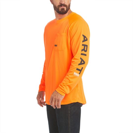 ARIAT MEN'S REBAR HEAT FIGHTER LONG-SLEEVE POLYESTER TEE-10031034, Size: 4XL