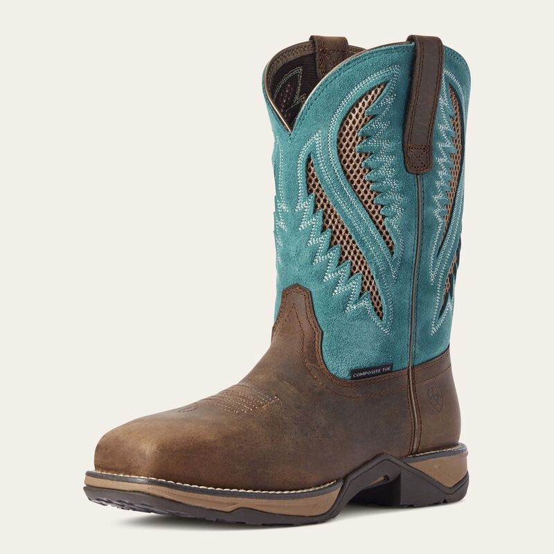 ARIAT WOMEN'S ANTHEM VENT TEK COMPOSITE TOE WORK BOOT-10031663, Color: BLUE, Size: 6.5B