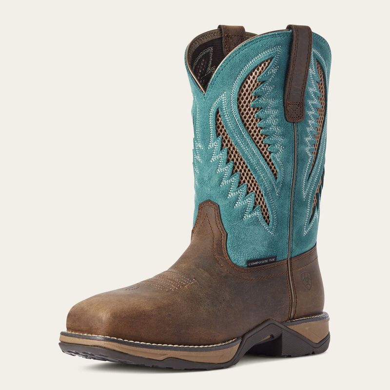 ARIAT WOMEN'S ANTHEM VENT TEK COMPOSITE TOE WORK BOOT-10031663, Color: BLUE, Size: 6.5B