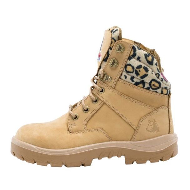 STEEL BLUE WOMEN'S SOUTHERN CROSS 6" WATER RESISTANT STEEL TOE WORK BOOT - 812861, Color: TAN, Size: 11
