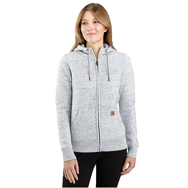 CARHARTT WOMEN'S RELAXED FIT MIDWEIGHT FULL-ZIP SWEATSHIRT, Color: GREY, Size: SM