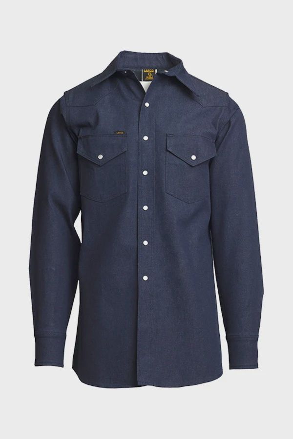 LAPCO MEN'S NON-FR HEAVY-DUTY WELDING SHIRT-DS, Color: DENIM, Size: 16 X 39