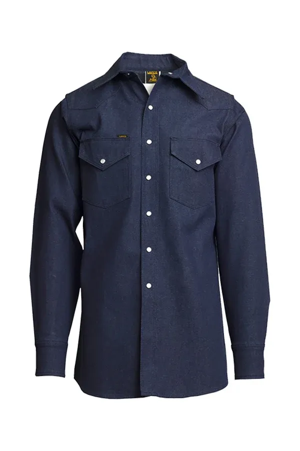 LAPCO MEN'S NON-FR HEAVY-DUTY WELDING SHIRT-DS, Color: DENIM, Size: 16 X 39