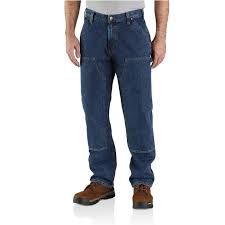 CARHARTT MEN'S LOOSE FIT DOUBLE-FRONT UTILITY LOGGER JEAN, Color: H45-DENIM, Size: 33X32