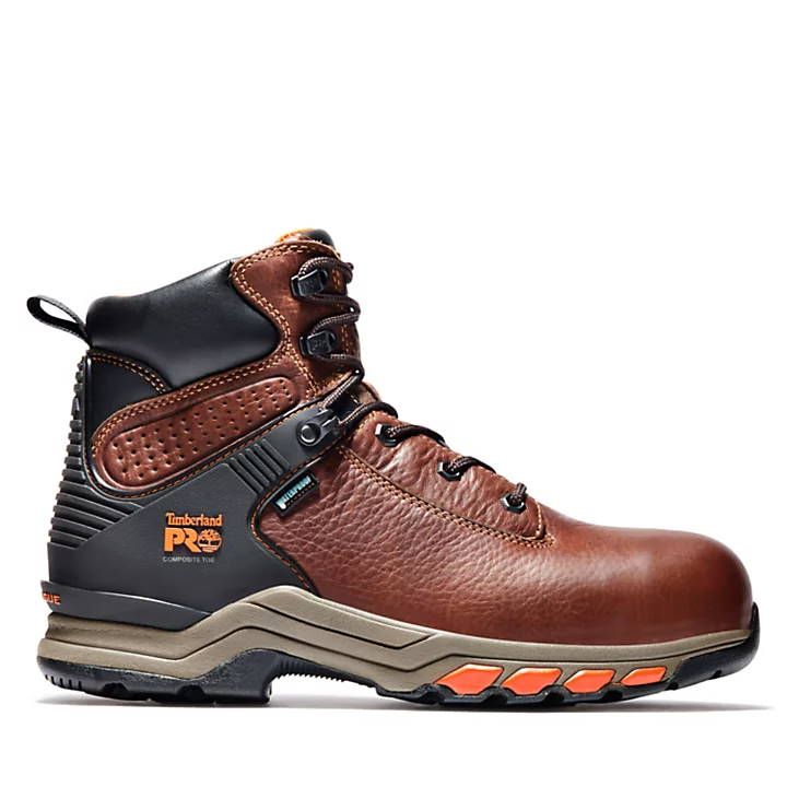 TIMBERLAND PRO  MEN'S HYPERCHARGE 6" COMPOSITE TOE WORK BOOT-TB1A1Q54, Color: BROWN, Size: 8M