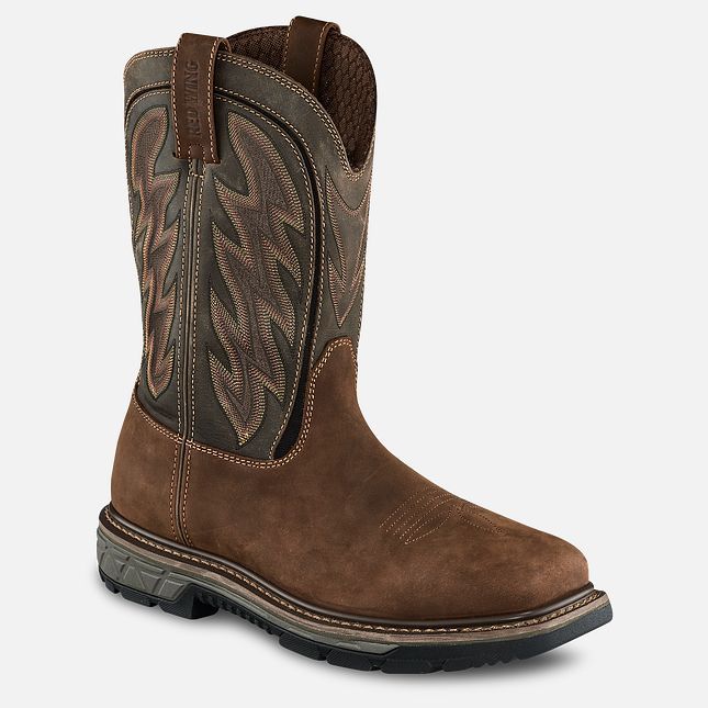 REDWING MEN'S RIO FLEX STEEL TOE PULL ON BOOT-2204, Color: BROWN, Size: 9D