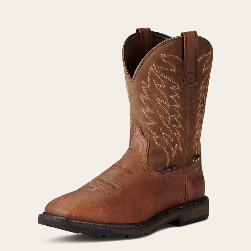 ARIAT MEN'S  GROUNDBREAKER METGUARD STEEL TOE-10020063, Color: BROWN, Size: 9D