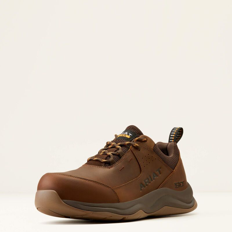 ARIAT MEN'S WORKING MILE SD COMPOSITE TOE WORK SHOE - 10042565, Color: BROWN, Size: 8D