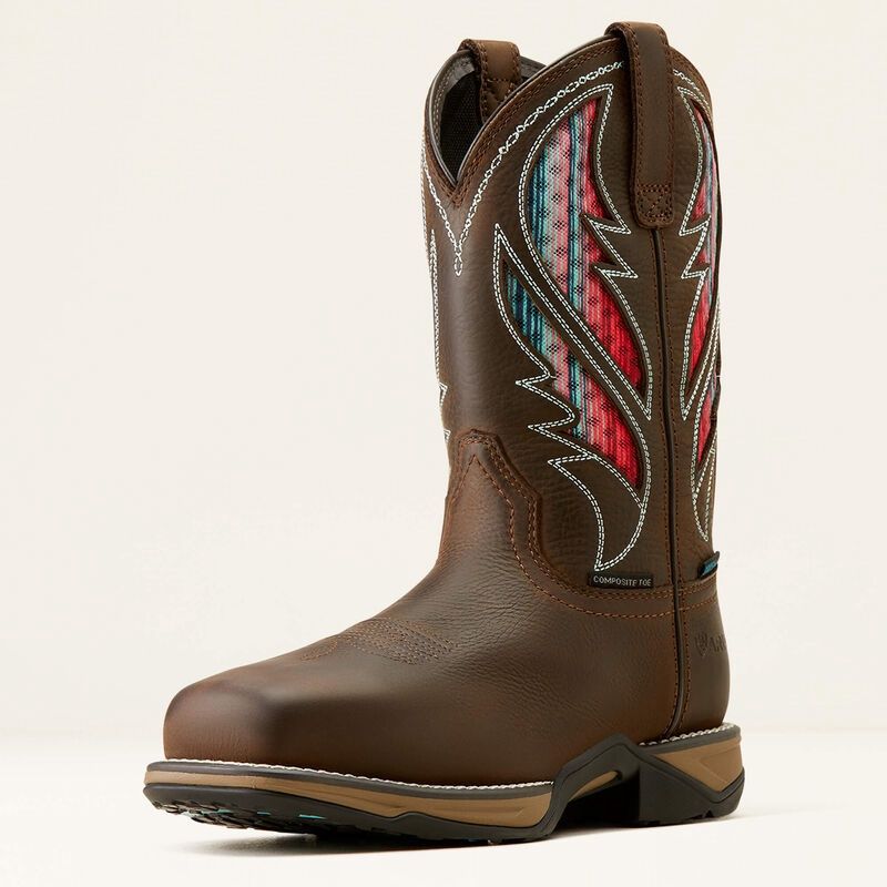 ARIAT WOMEN'S VENTTEK WATERPROOF COMPOSITE TOE WORK BOOT, Color: BROWN, Size: 9B