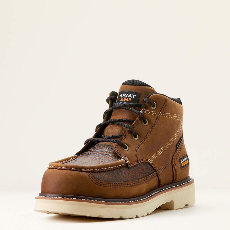 ARIAT MEN'S REBAR LIFT CHUKKA SHARK SKIN COMP TOE -10053586, Color: BROWN, Size: 8D