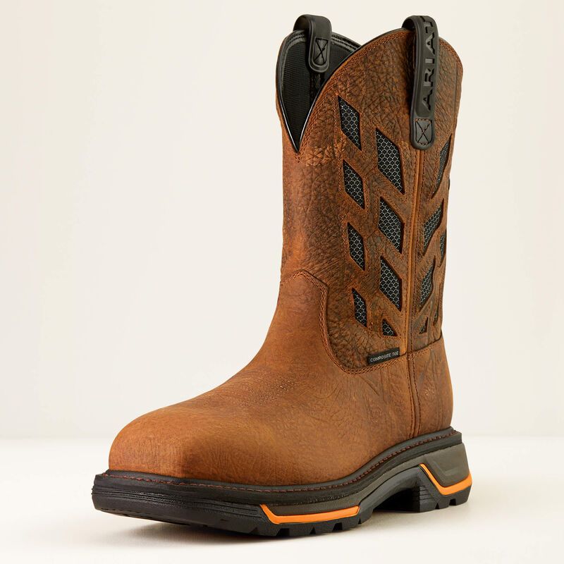 MEN'S ARIAT BIG RIG THREAD VENTTEK COMP TOE-10050834, Color: DARK BROWN, Size: 9 EE