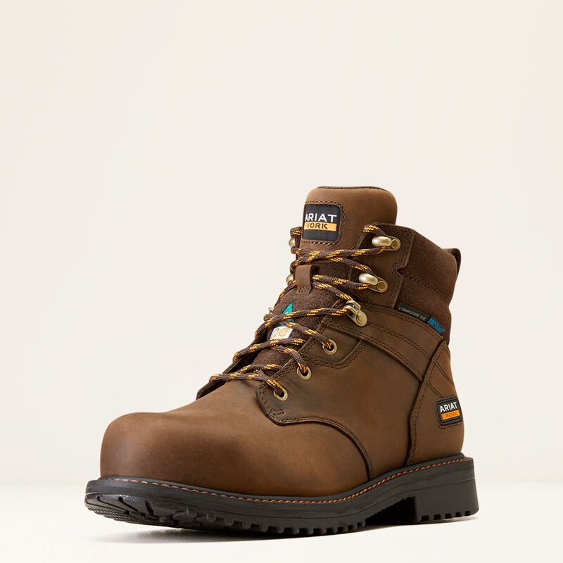 ARIAT RIGTEK 6 CSA H20 COMP TOE-10045418, Color: BROWN, Size: 8D