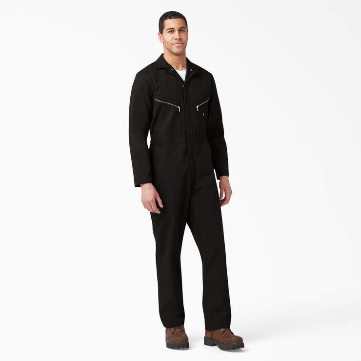 DICKIES MEN'S  LONG SLEEVE COVERALLS-48799, Color: BLACK, Size: SM