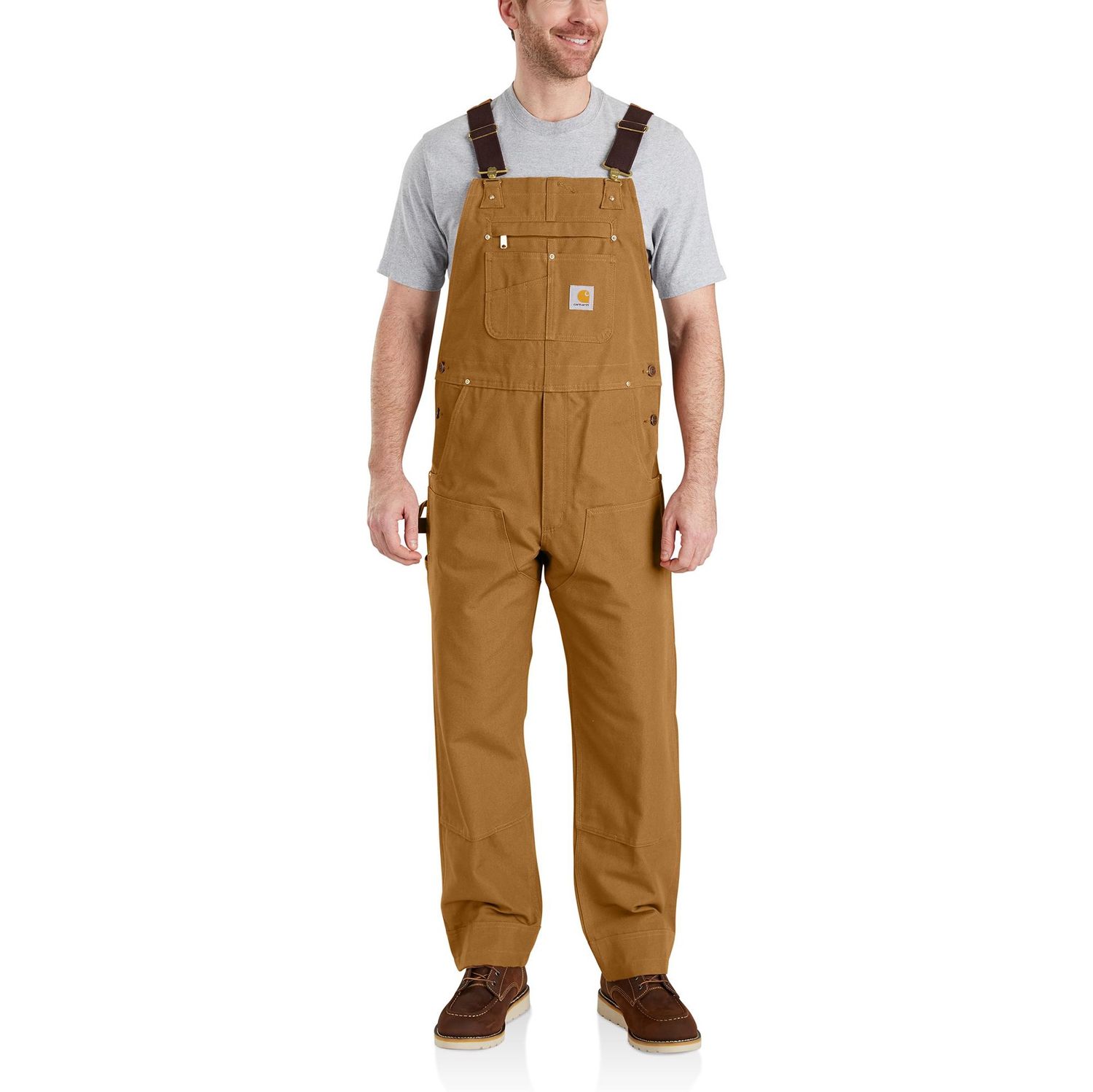 CARHARTT MEN'S  RELAXED FIT DUCK BIB OVERALL-102776, Color: BROWN, Size: 30 X 30