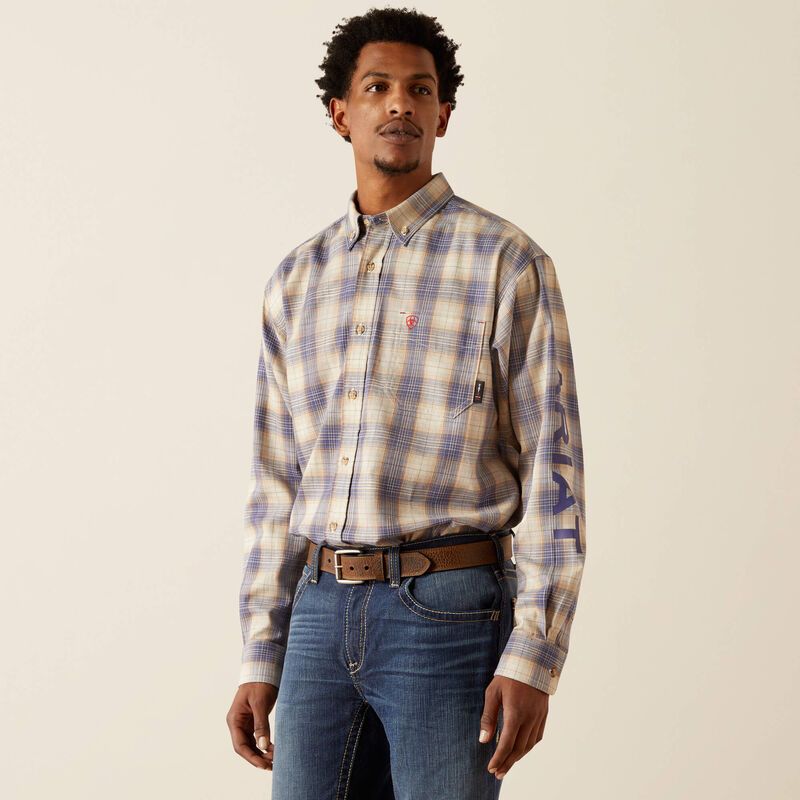 ARIAT MEN'S FR LOGO LONG SLEEVE WORK SHIRT-10054460