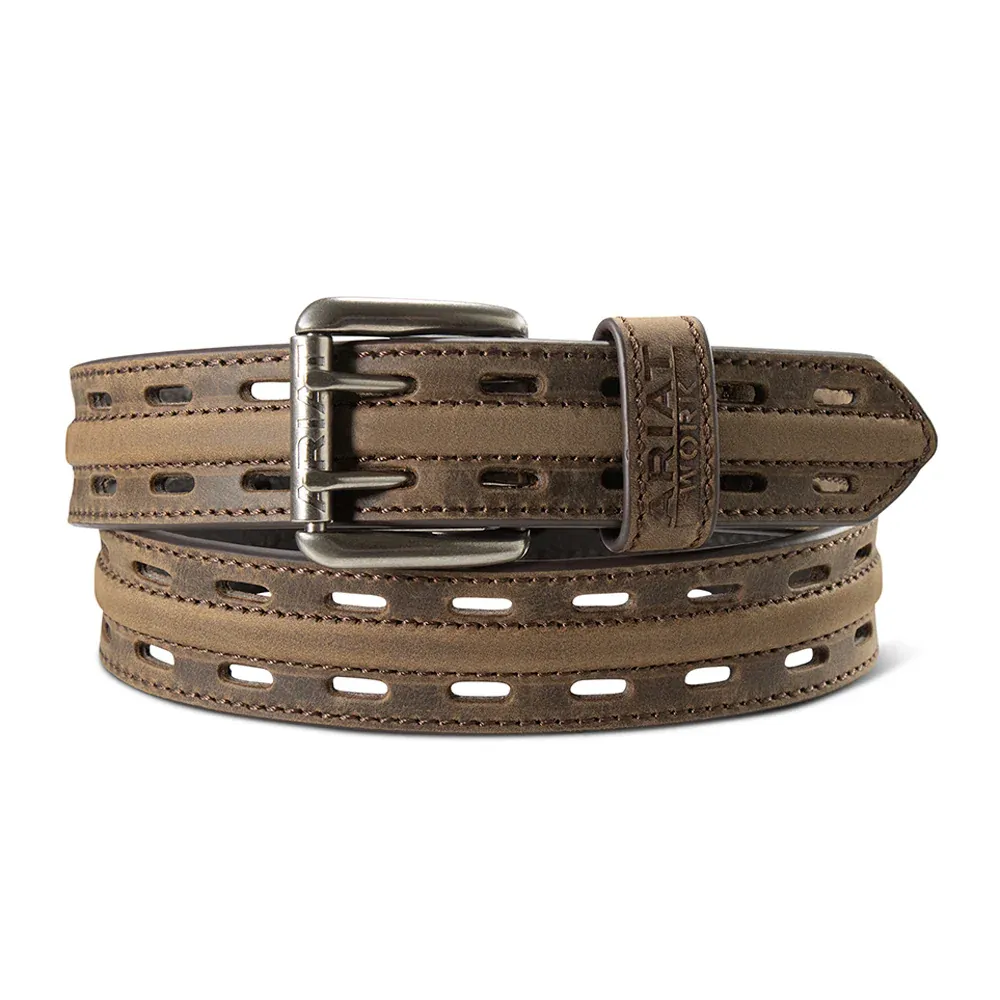 ARIAT  MEN'S  1 1/2 DOUBLE HOLE WORK  BELT-A1700702, Size: 34