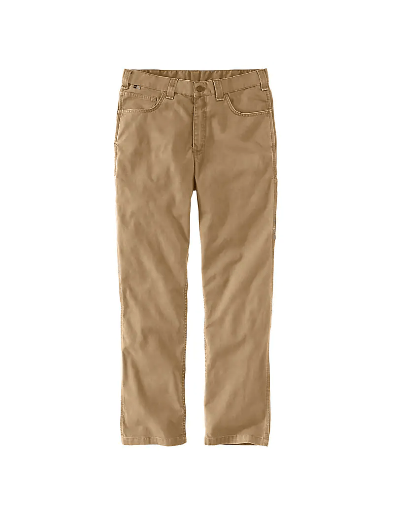 CARHARTT MEN'S FR RUGGED FLEX RELAXED FIT CANVAS 5 POCKET WORK PANT |  104204, Color: DARK KHAKI, Size: 30 X 30