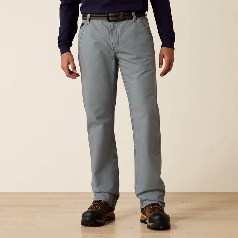 ARIAT MEN'S FR M4 RELAXED WORKHORSE BOOT CUT WORK PANT-10017226, Color: GREY, Size: 30 X 32