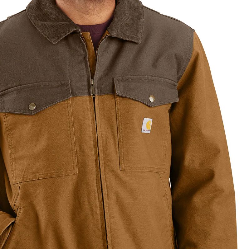 CARHARTT MEN'S MONTANA RUGGED FLEX DUCK RELAXED FIT INSULATED JACKET-106432, Color: B84-CARHARTT BRN/COFFEE, Size: SM