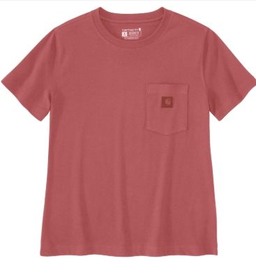 CARHARTT WMN IRVINE RLXD TSHIRT-107391, Color: RE2-RED, Size: SM