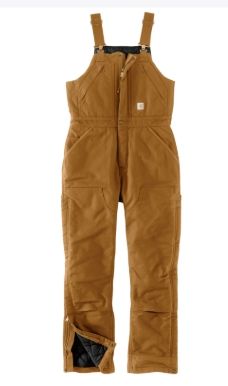 CARHARTT WMNS WSHDCK INS BIBERALL - 104694, Color: BRN-BROWN, Size: SM SHORT