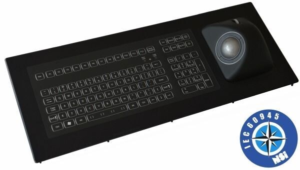 NSI IEC60945 marine keyboard - panel mount