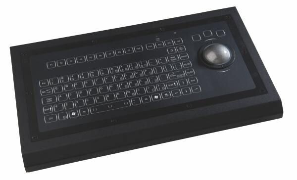 NSI Backlit compact keyboard with trackball - desktop