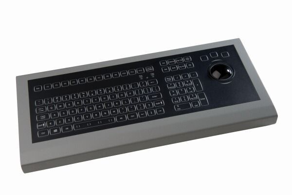 NSI Backlit sealed keyboard with trackball - desktop
