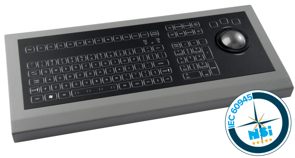 NSI IEC60945 marine waterproof ECS keyboard - desktop