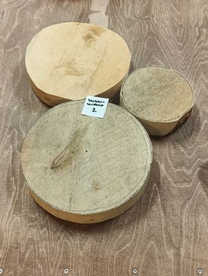 Koivukiekkoaihiot 3 kpl eri kokoja, erä 2