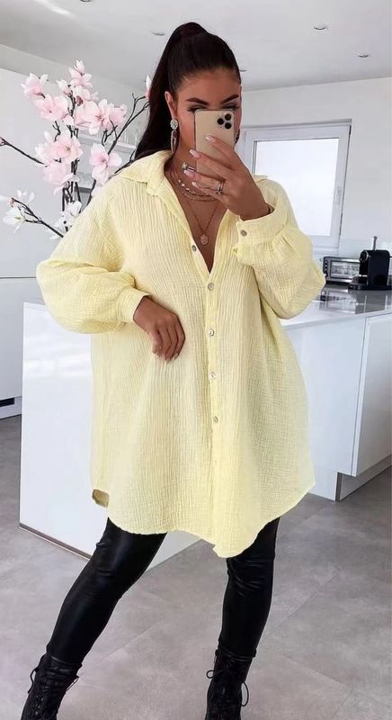 Musselin Bluse „Lemon Glam“ – Zitronenfrisch & Glamourös