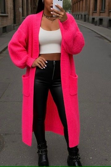 Pinke Strickjacke mit Glam-Faktor - Erleuchte die Welt