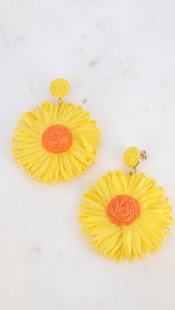 Ohrringe - Yellow Flower Steel