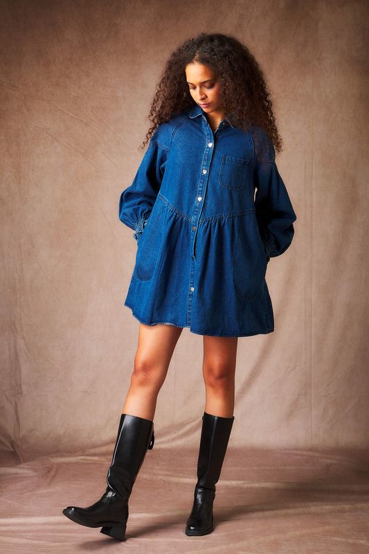 Jeanskleid „Isa“ – Lässiger Oversize Herbstlook