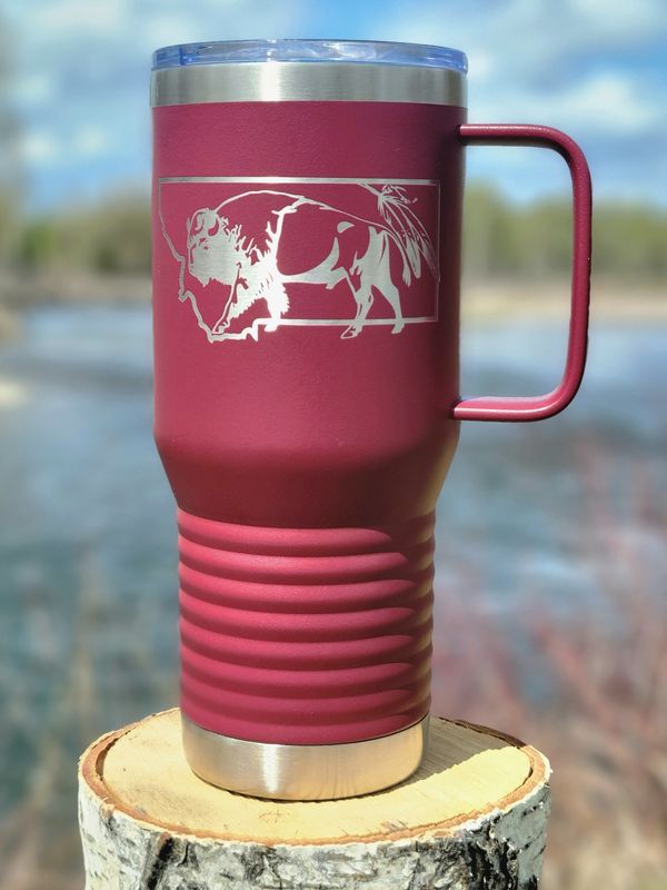 MT Bison 20 oz PC Mug Burgandy/Silver