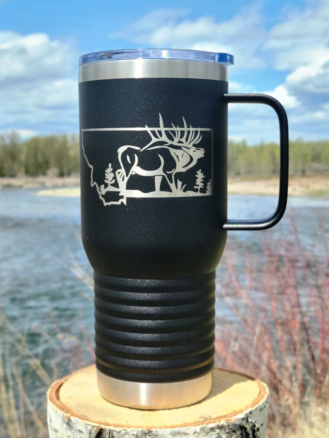 MT Elk 20 oz PC Mug Black/Silver