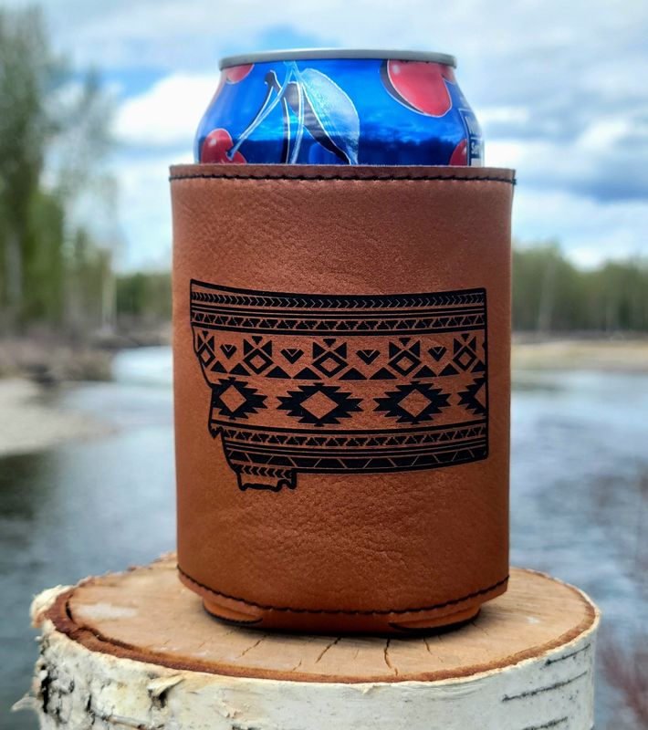 MT Aztec Leatherette Coozie Rustic/Black