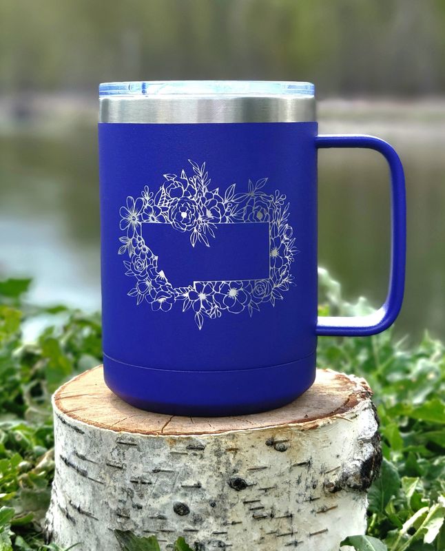 MT Floral Border PC Mug 15 oz DrkPurple/Silver
